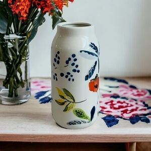 White VASE THRESHOLD VASE Decorative Stoneware Handcrafted Ceramic Floral Vase